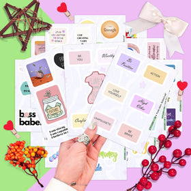 BulbaCraft vision board stickers bottle decor for hydration reminders.
