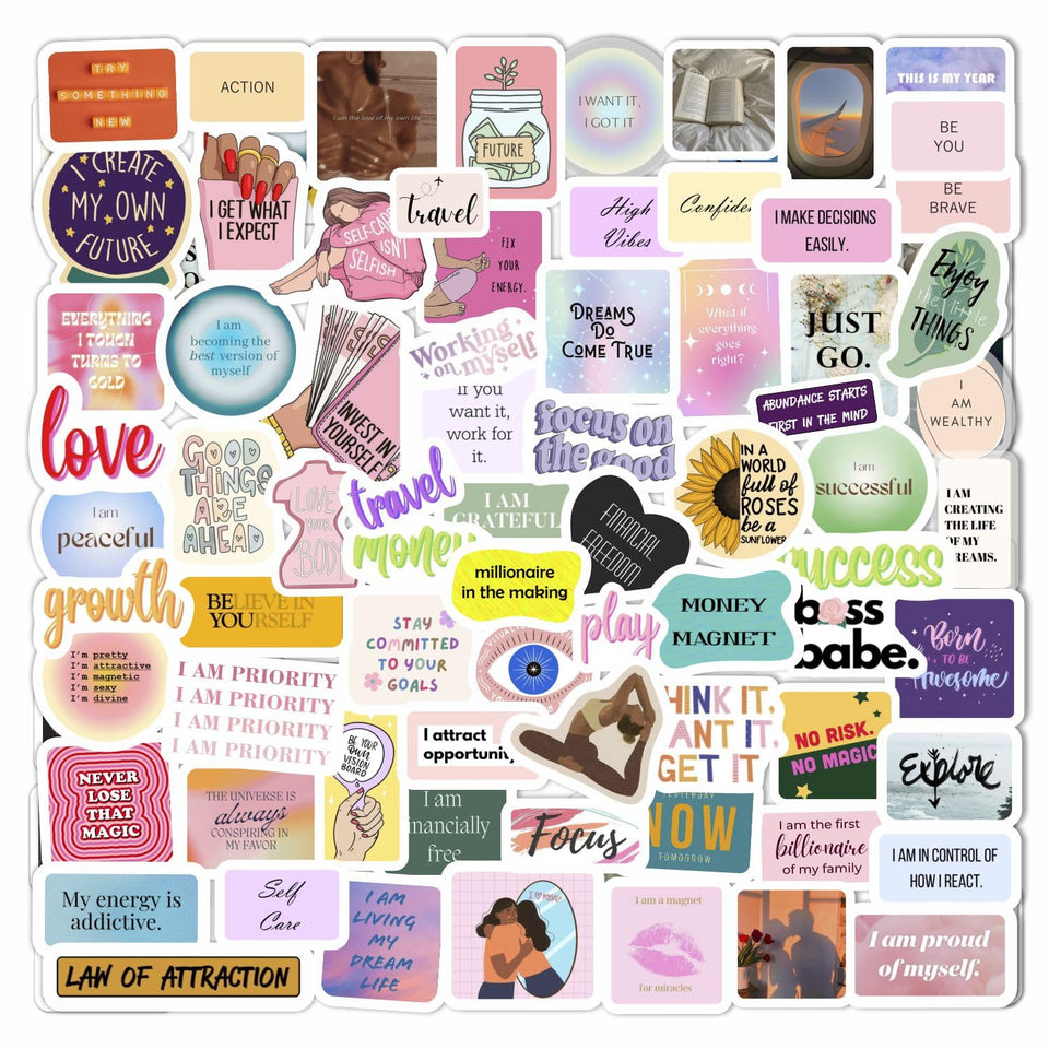 BulbaCraft vision board stickers pack adds color and motivation to planners.