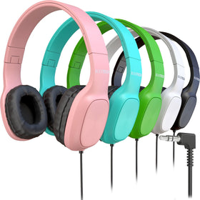 Bulktech 5-pack headphones with 3.5mm jack offering broad device compatibility