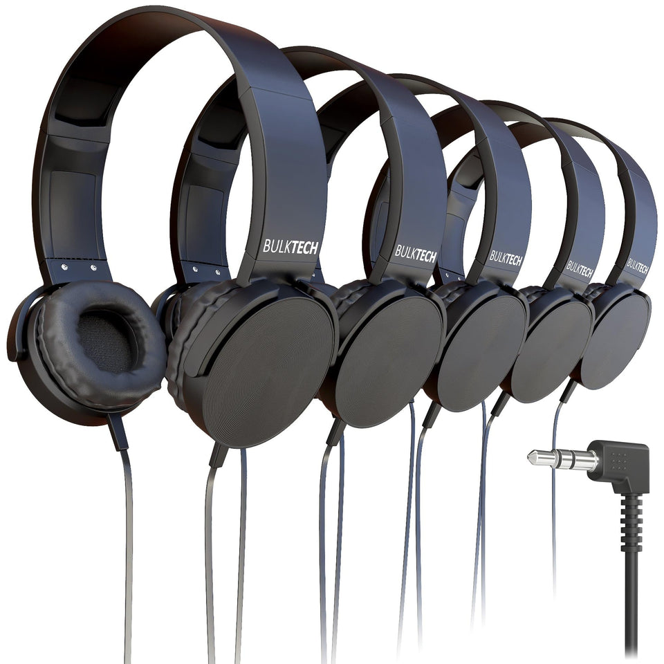 Bulktech bulk headphones with 3-5mm connector for universal compatibility.