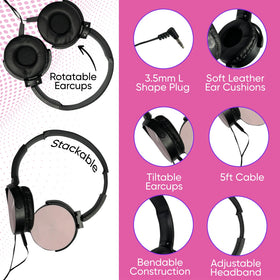Bulktech bulk headphones are lightweight with an adjustable headband for a secure fit.