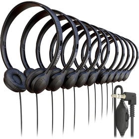 Bulktech bulk wired on-ear headphones in black with comfortable cushions for daily study and travel