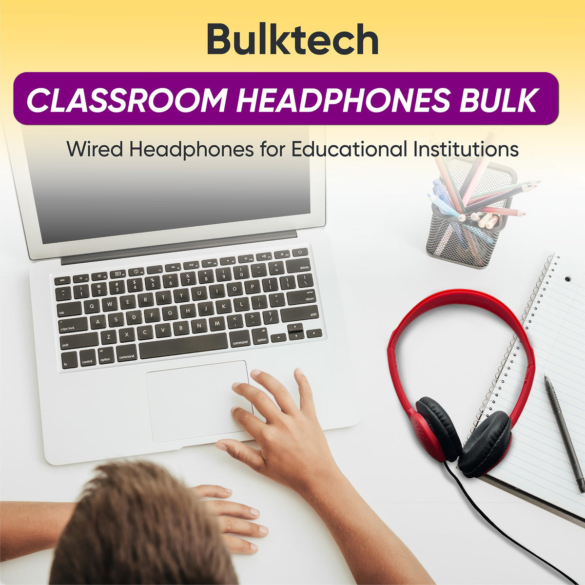 Bulktech leather on-ear headphones closeup, durable comfort for daily use.