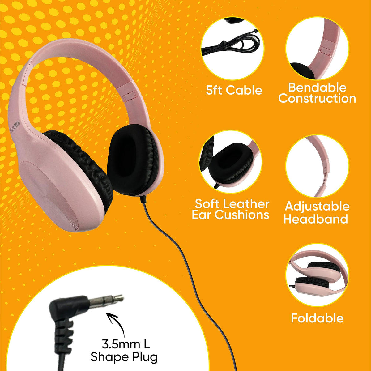 Bulktech two-tone design headphones for stylish everyday use