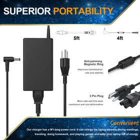 BULL-TECH adapter plugged into ASUS ROG laptop demonstrating stable power during use