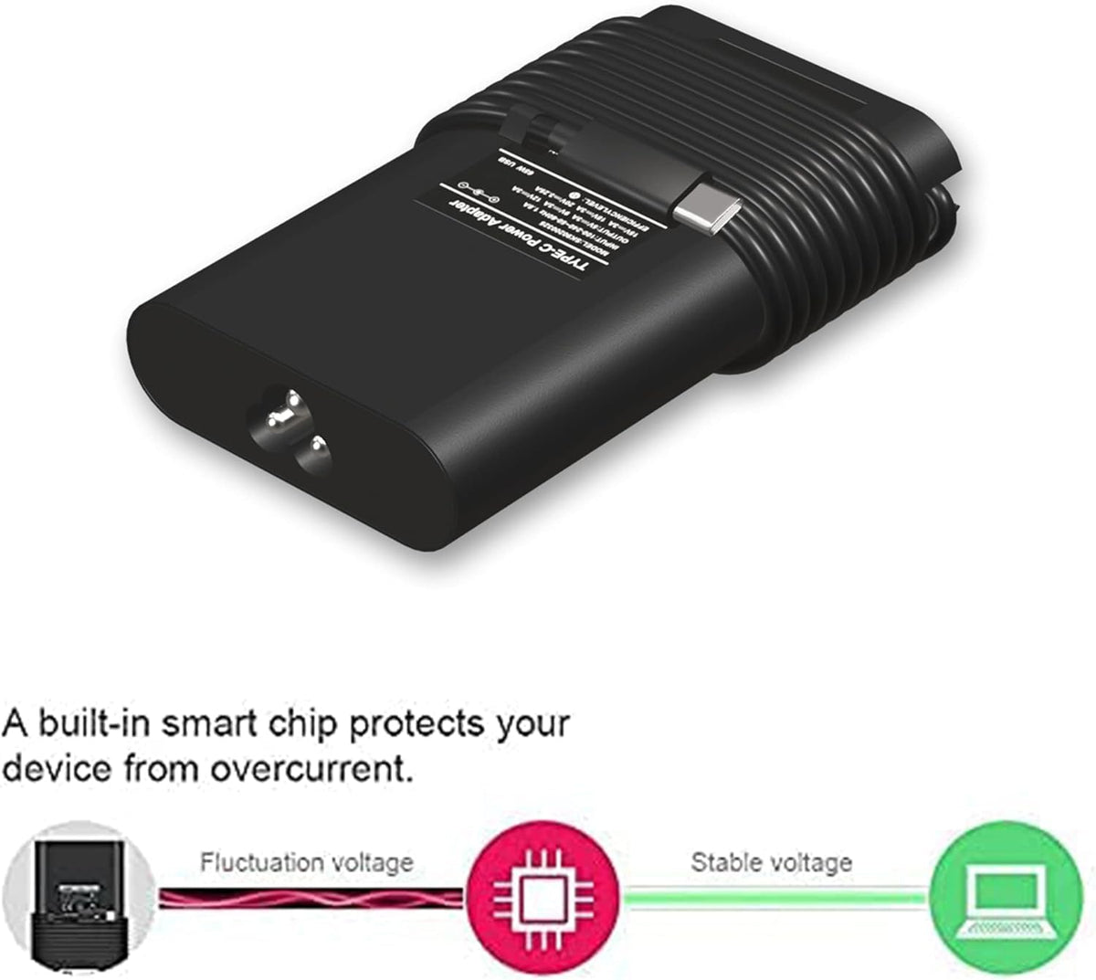 Bull-Tech USB-C 65W charger for Dell XPS 7420 supports professional use