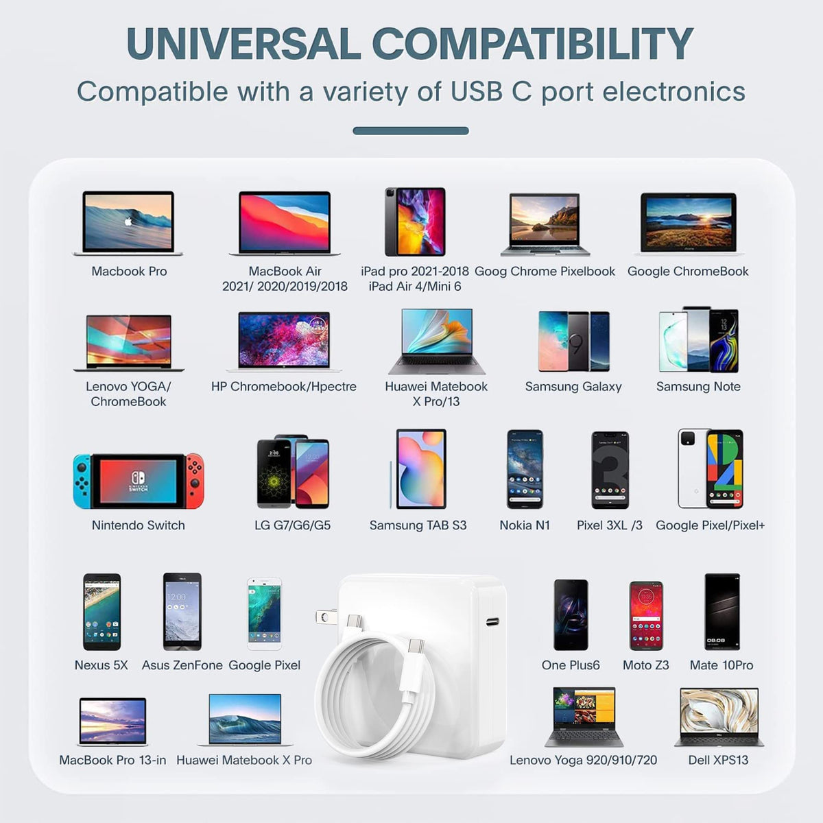 Bull-Tech USB-C cable is 6.7 ft for flexible charging at home or travel.