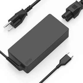 Bull-Tech USB-C laptop charger 65W front view shows compact travel-friendly design.