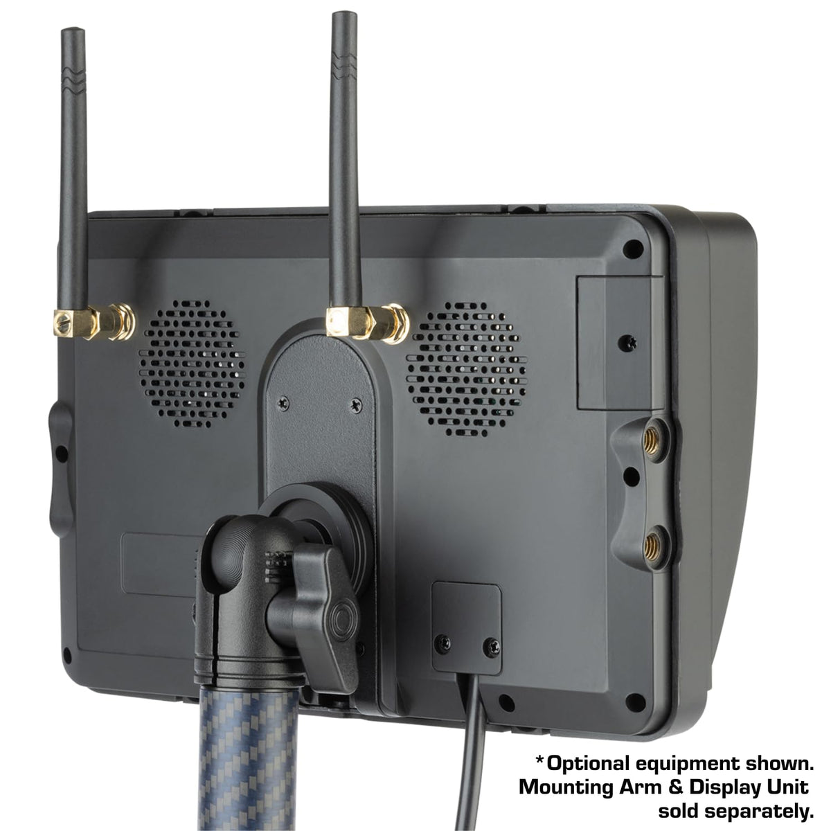 Bulletpoint rubberized grip stabilizes the monitor, reducing vibrations during drives