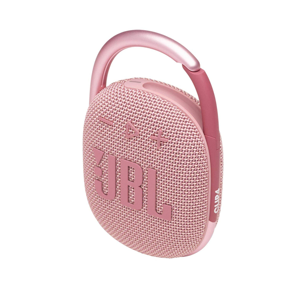 Bundle image showing JBL Clip 4 Pink with Divvi case.