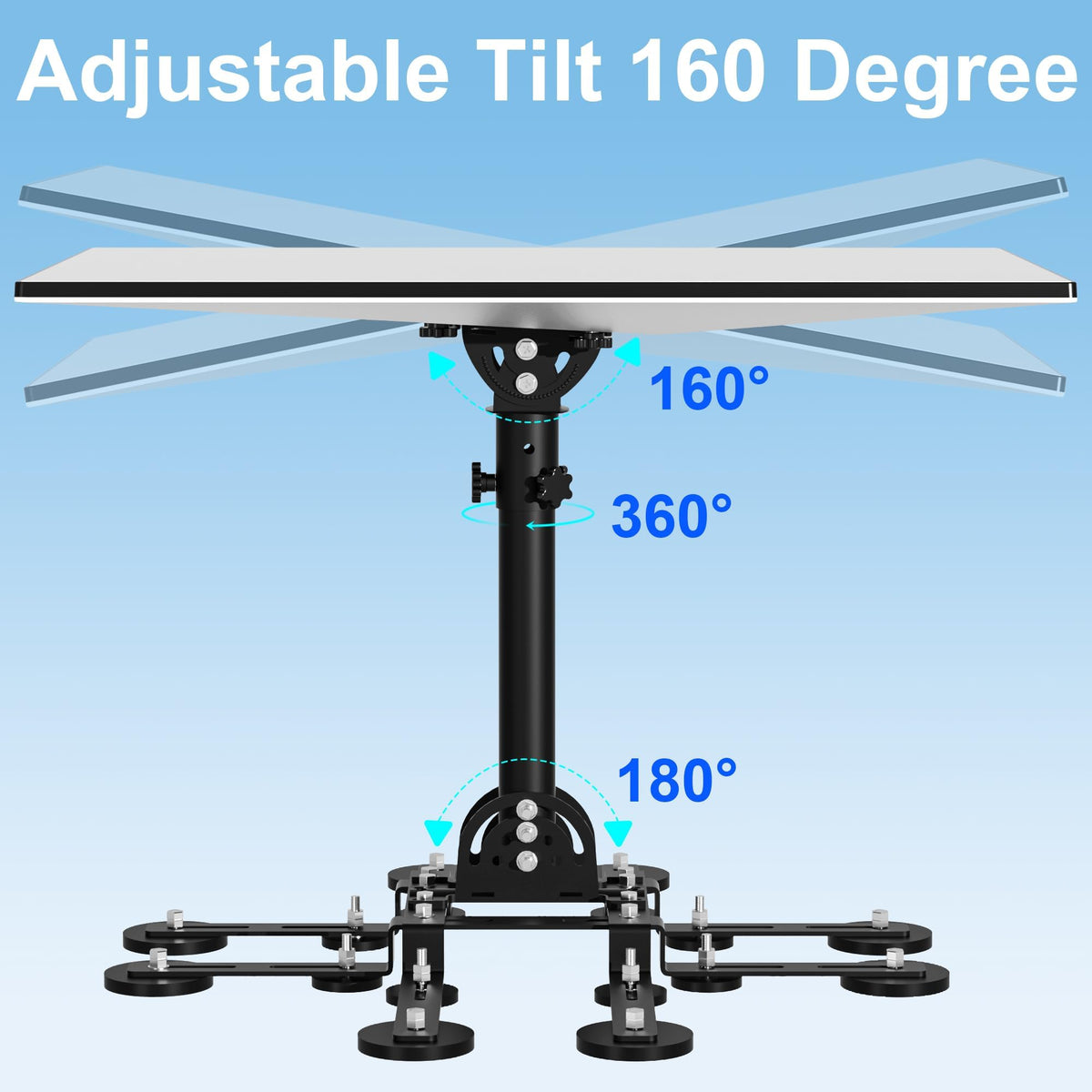 Burbifro Starlink Gen 3 mount demonstrates 360-degree horizontal rotation for aiming.