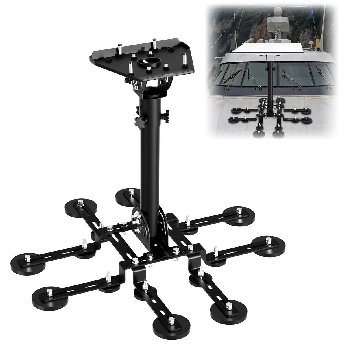 Burbifro Starlink Gen 3 mount with 16 magnetic bases for secure roof attachment.