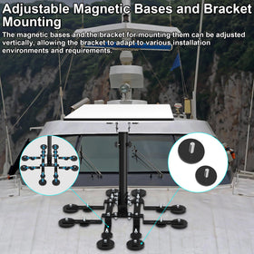 Burbifro Starlink Gen 3 mount shows rubber-coated magnetic bases protecting roofs.