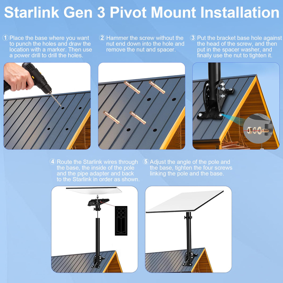 360 degree rotation of the Burbifro Starlink Gen 3 pivot mount for flexible aiming