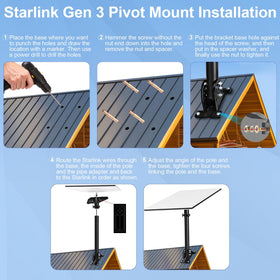 360 degree rotation of the Burbifro Starlink Gen 3 pivot mount for flexible aiming