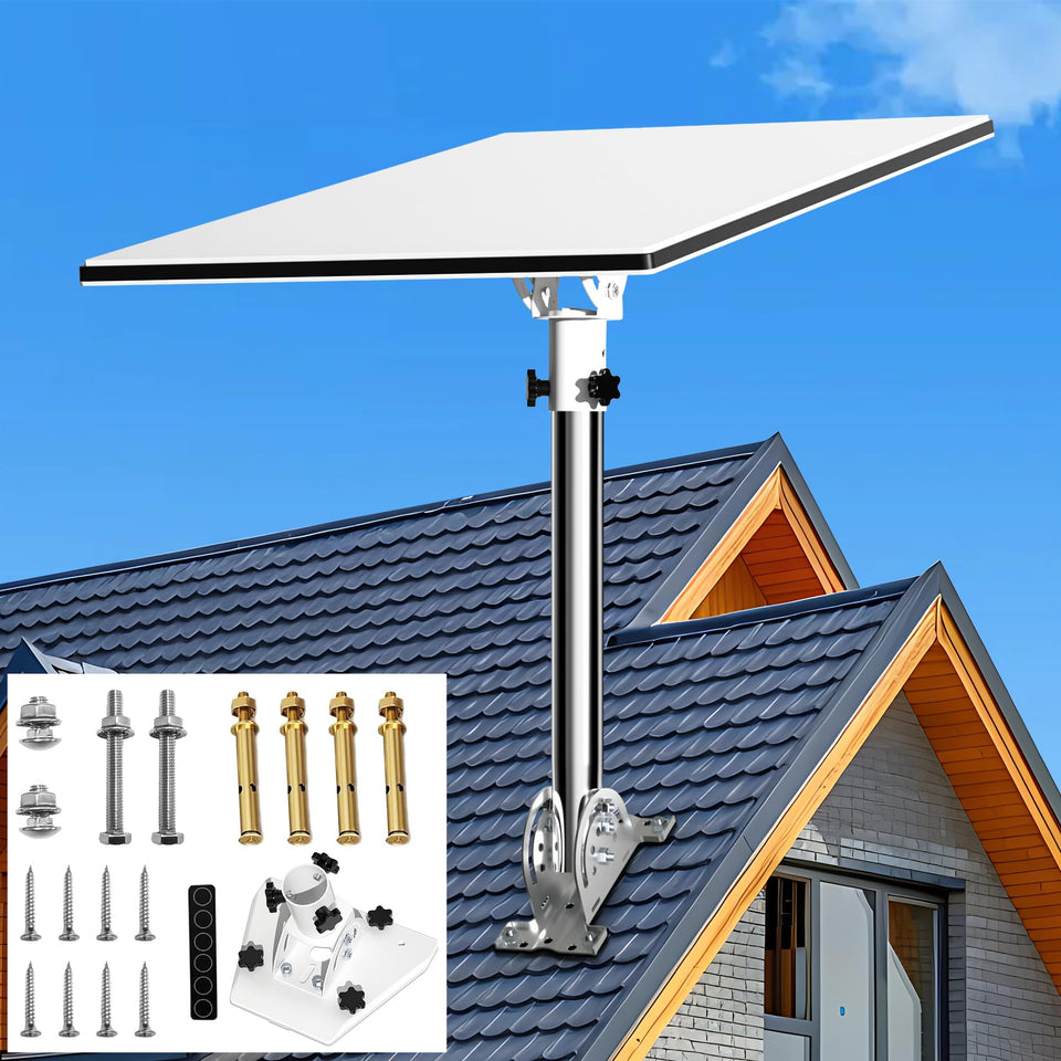 Burbifro Starlink roof mount with 430 stainless pole for rooftop stability