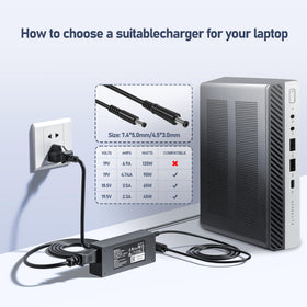Burflo 65W adapter for HP EliteDesk mini delivers efficient power for daily use.