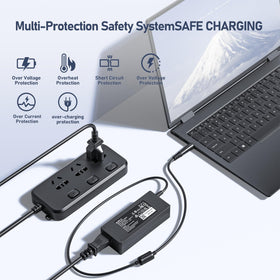 Burflo multi-protection indicators on the adapter ensuring safe charging.