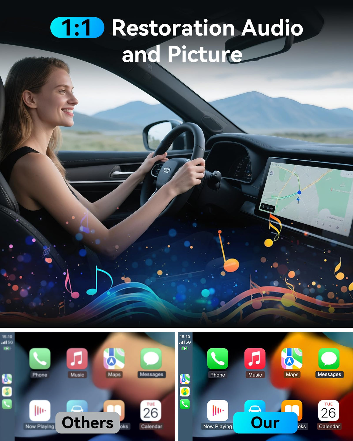 Burnt Sugar in a driving lifestyle scene showing hands-free convenience and safety benefit