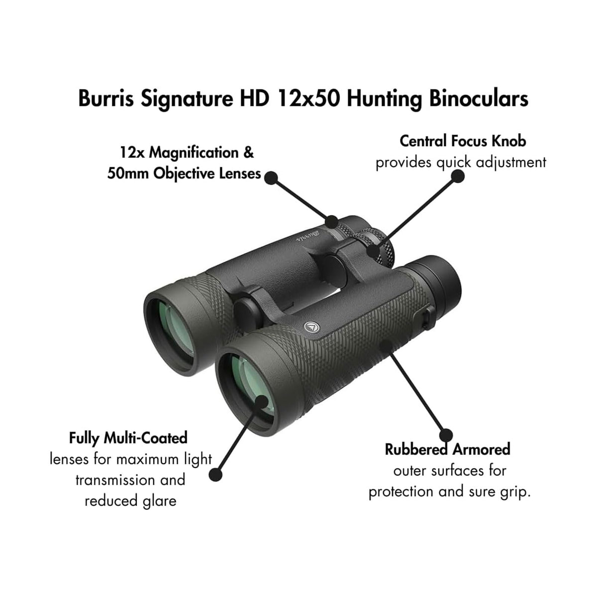 Burris SigHD 12x50 binoculars with ergonomic eyecups for long glassing sessions
