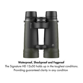 Burris SigHD 12x50 binoculars side view showing large objective lenses