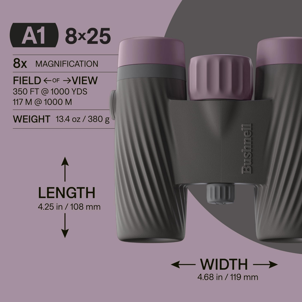 Bushnell A1 8x25 waterproof binoculars in rainy scene offering reliable viewing in wet conditions.
