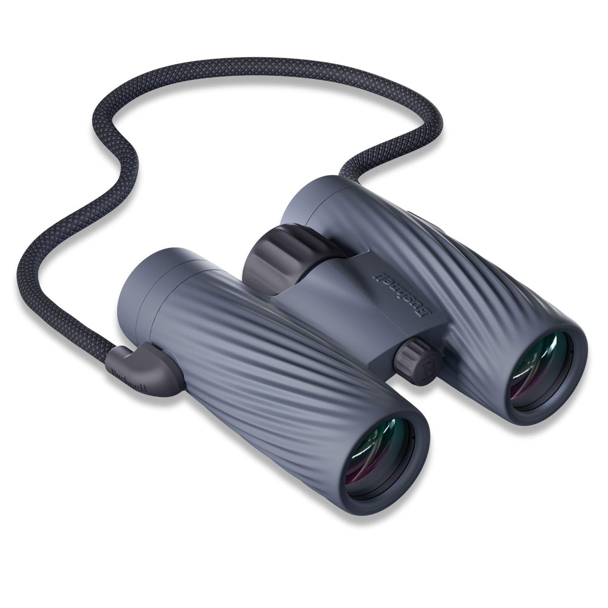Bushnell A3 10x32 compact binoculars front view emphasizes travel-ready portability.
