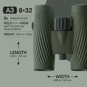 Bushnell A3 Laurel Green binoculars with rugged grip