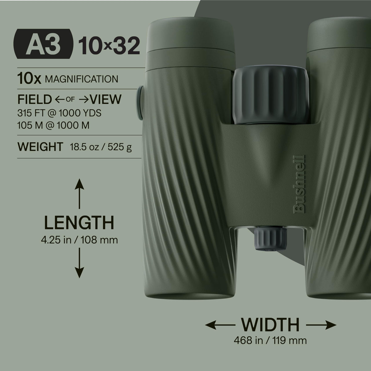 Bushnell A3 waterproof binoculars stay clear in wet conditions.
