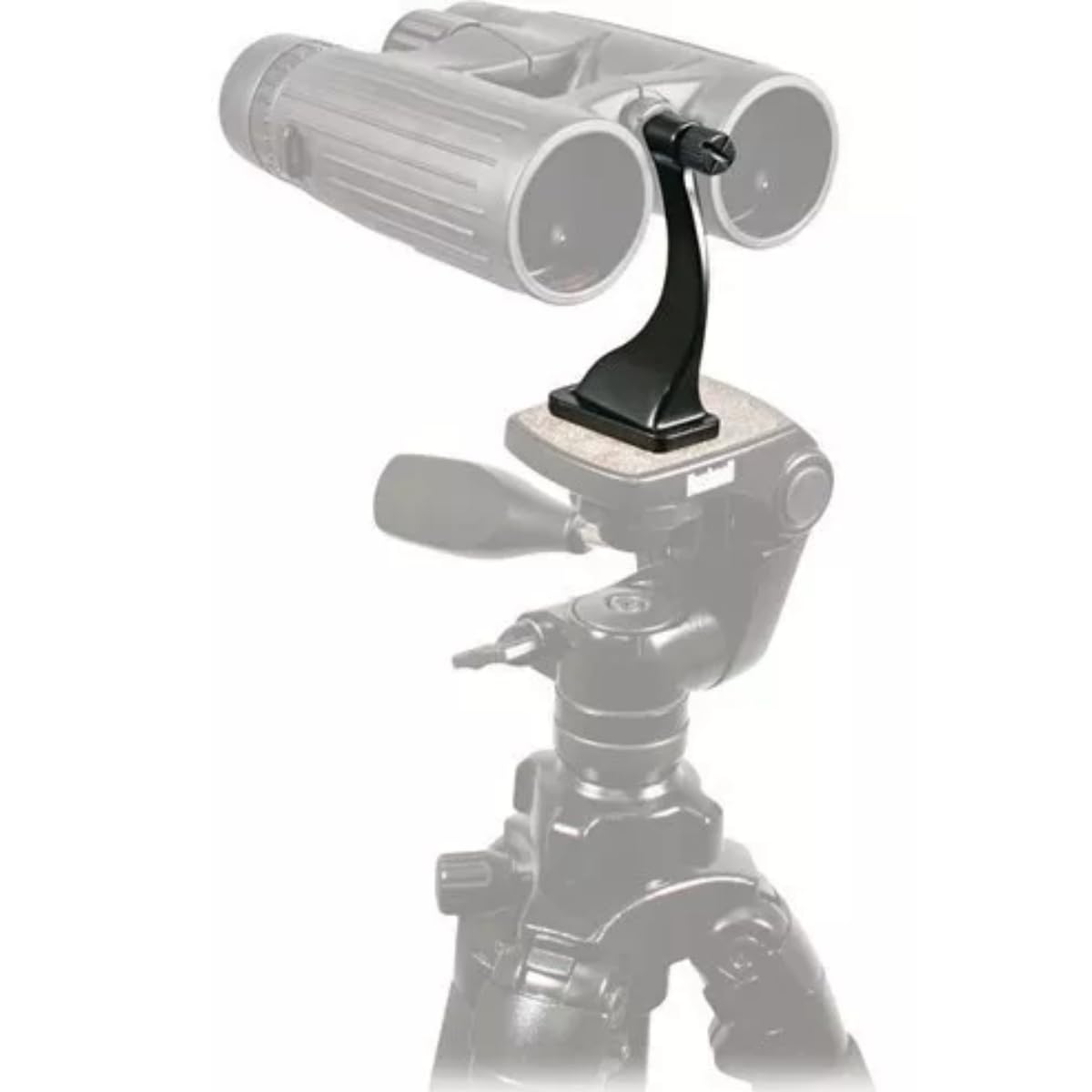 Bushnell tripod adapter being threaded into a binocular's central hole for secure setup.
