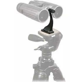 Bushnell tripod adapter being threaded into a binocular's central hole for secure setup.