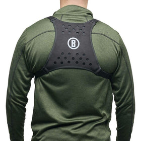 Bushnell harness features adjustable straps for a secure fit across most binoculars.