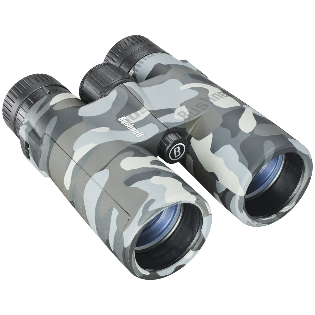 Bushnell Blackout Camo binoculars with ergonomic grip for steady field viewing
