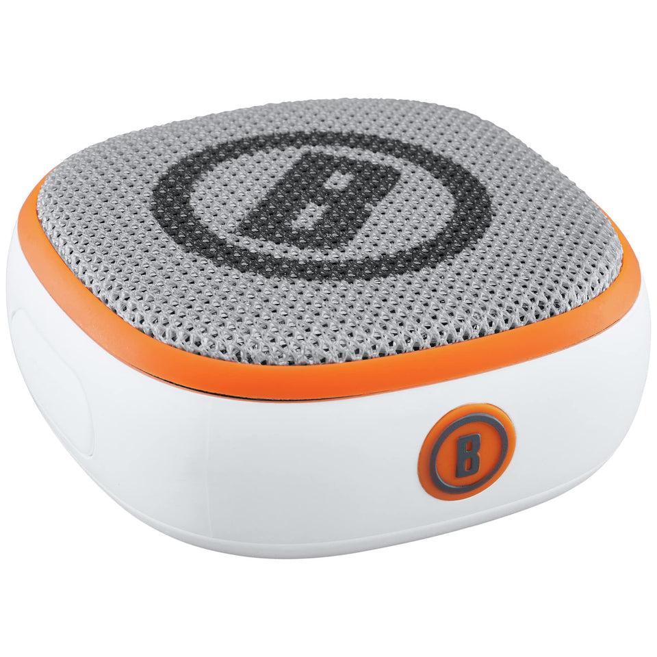Bushnell Disc Jockey front view showing controls and speaker, convenient audio on course