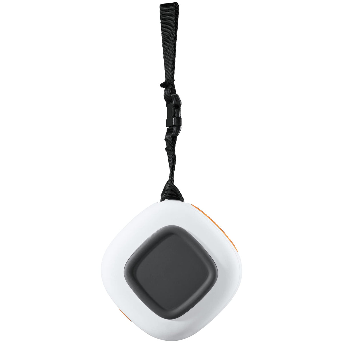 Bushnell Disc Jockey clipped to a disc golf bag, easy access and hands-free benefits