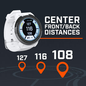 Bushnell iON Elite shows slope-adjusted yardages for uphill and downhill shots.