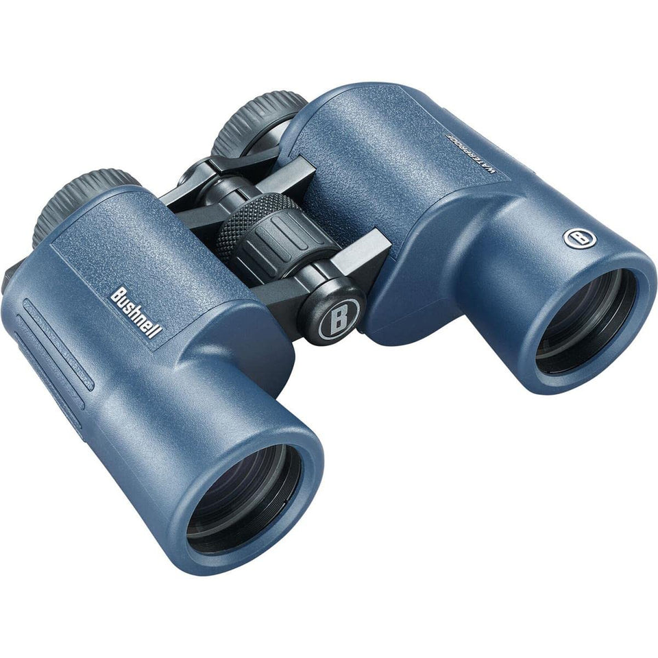 Bushnell H2O 10x42 binoculars waterproof grip designed for wet boat decks.