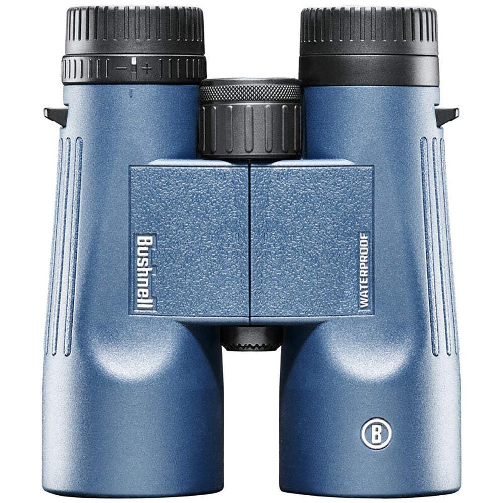 Bushnell H2O 10x42 binoculars featuring non-slip grip for secure handling.