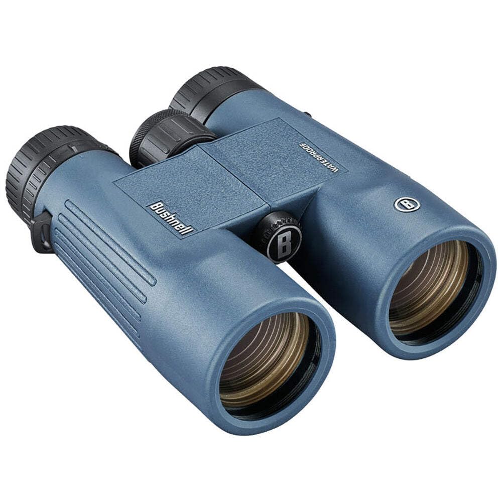 Bushnell H2O 10x42 binoculars waterproof design for boating and outdoor viewing.