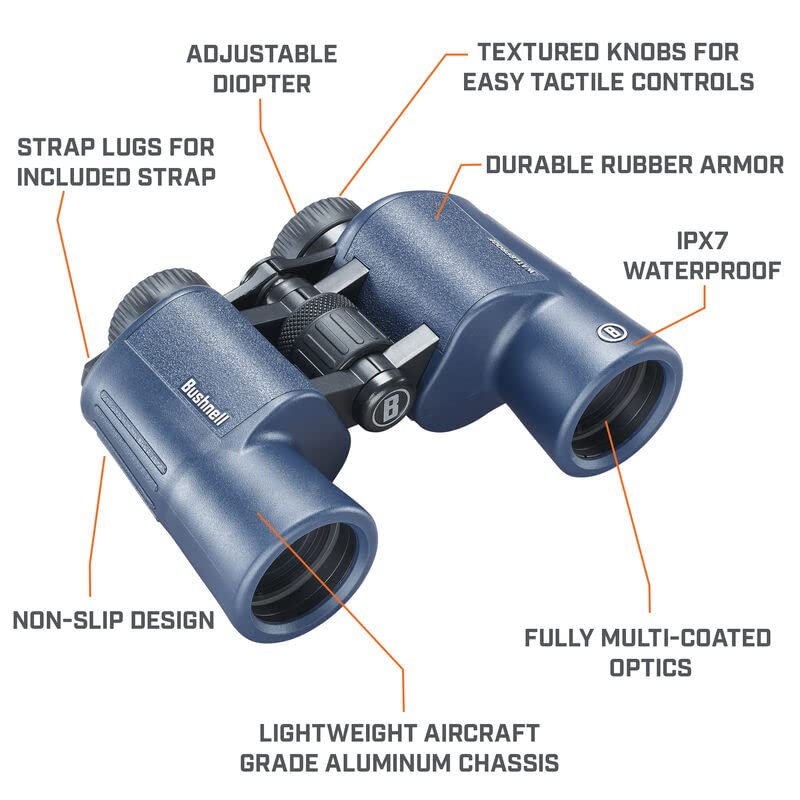 Bushnell H2O 12x42mm binoculars soft texture grip enhances secure handling