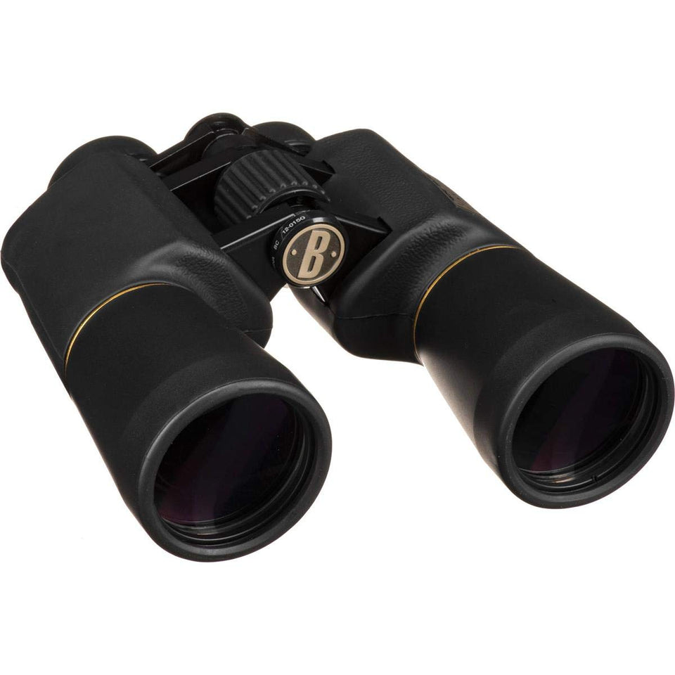 Bushnell Legacy WP 10x50 binocular front view showcasing wide field of view for birding