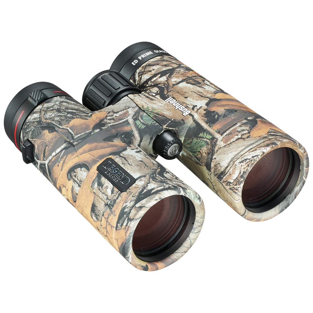 Bushnell Legend L Series binoculars in Realtree Xtra camo for wildlife viewing.