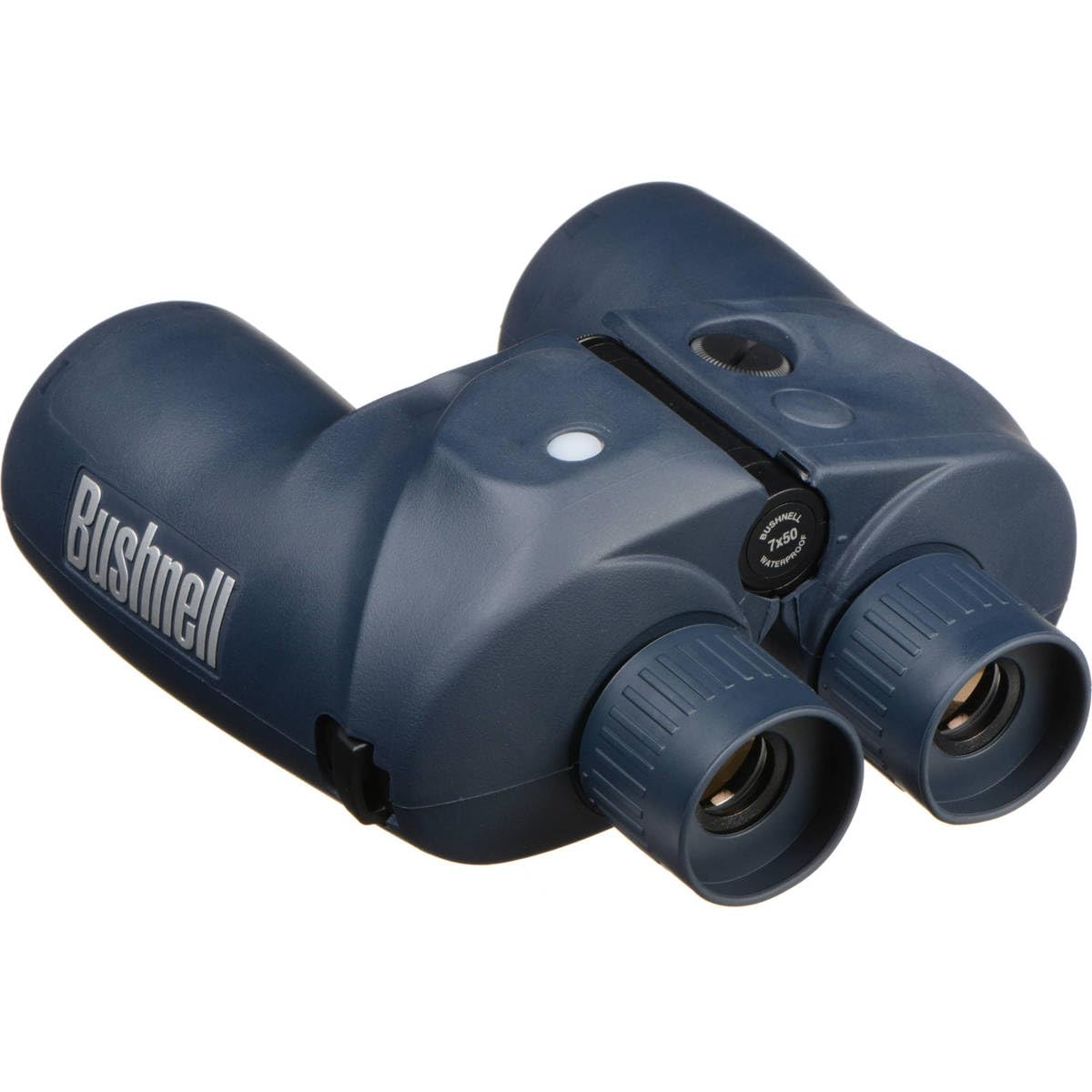 Bushnell Marine 7x50 binoculars with floatable rubber armoring for easy recovery.