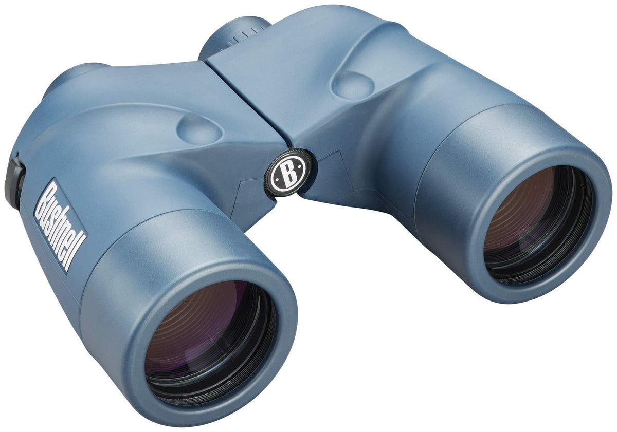 Bushnell Marine 7x50 binoculars front view with crisp maritime detail for navigation