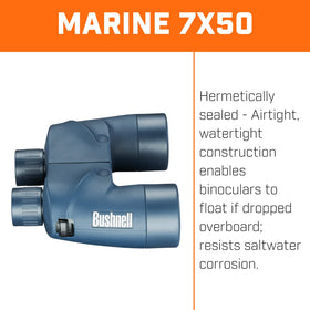 Bushnell Marine 7x50 binoculars waterproof seal protecting against splashes during open-water use