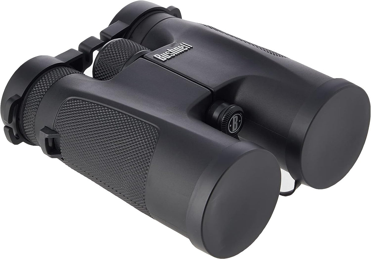 Bushnell Powerview 10x42 binocular front view for distant detail in outdoor use