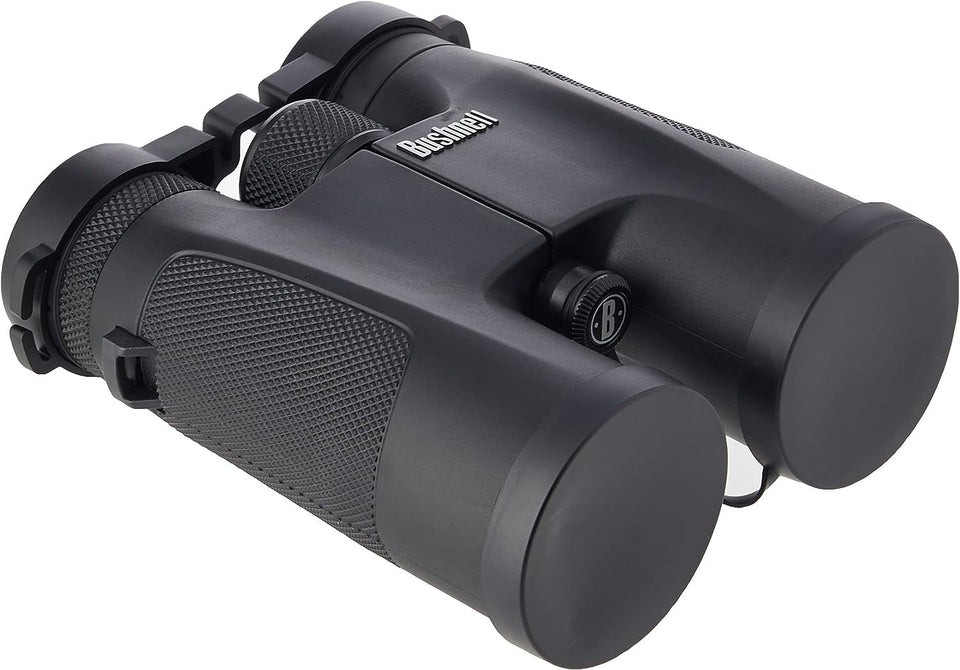 Bushnell Powerview 10x42 binocular front view for distant detail in outdoor use