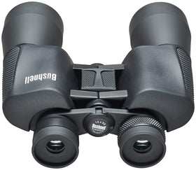 Bushnell Powerview 12x50 neck strap attached for secure carrying