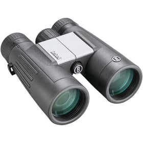 Bushnell PowerView 2 10x42 binoculars front view highlighting compact design for travel