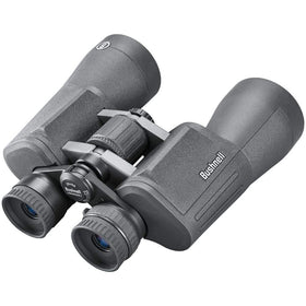 Bushnell PowerView 2 20x50 binoculars ergonomic grip close-up for comfortable one-handed use